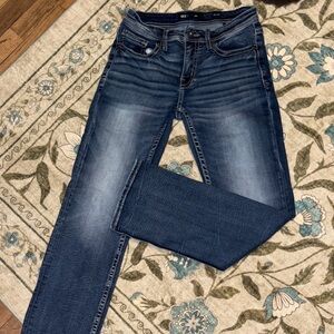 BKE Men's Dark Blue Straight Jeans